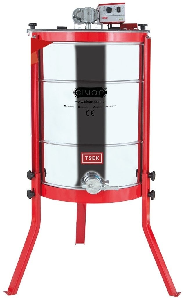 40434 4'lü Motorlu İçten Dönmeli Bal Süzme Makinesi (12V/220V) (304) (TSEK-230 Belgeli)