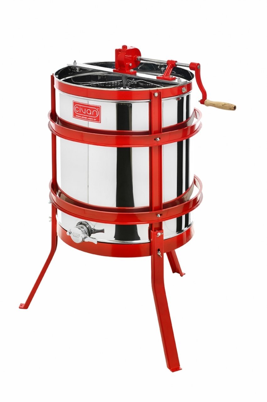 40025JFD 4'lü 430 PLEKSİ KAPAK,KORUMALI JUMBO GÖVDE,DADANT MANUEL BAL SÜZME MAKİNESİ